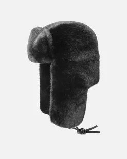 Outlet Kangol Faux Fur Trapper Black