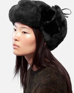 Outlet Kangol Faux Fur Trapper Black