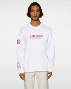 Clearance Kangol x J.Lindeberg Davie Long Sleeve T-shirt White