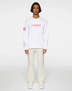 Clearance Kangol x J.Lindeberg Davie Long Sleeve T-shirt White