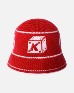 New Kangol Super Kroo Knit Bucket Red